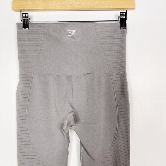 Gymshark Womens Small S Energy+ Seamless Leggings Smokey Grey Perforated Workout - Picture 7 of 9